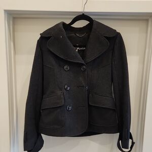 Guess Charcoal Double-Breasted Peacoat